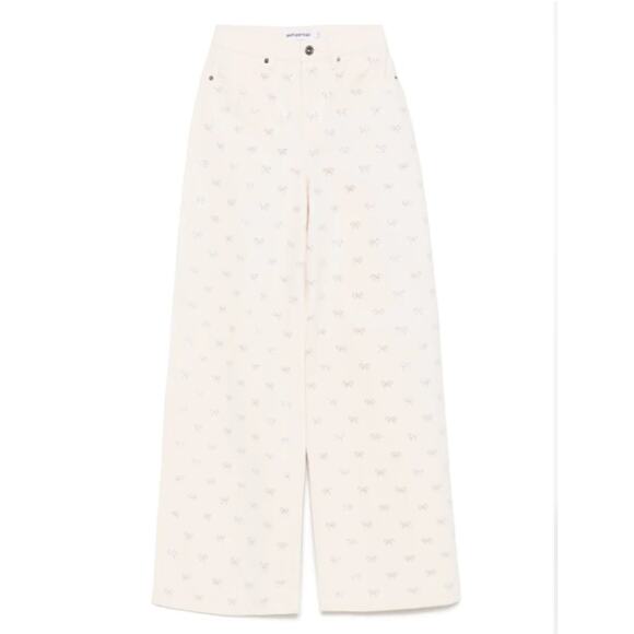 Self Portrait Bow Embellished High Waist Denim Size 25 - Picture 3 of 8